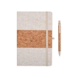 Kit com caderneta A5 ecológica e caneta personalizado
