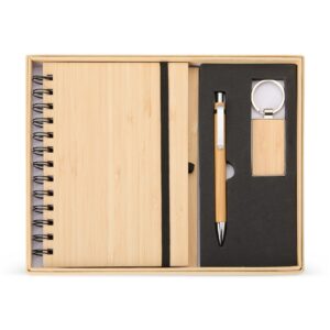 Kit executivo ecológico em bambu 3 peças personalizado