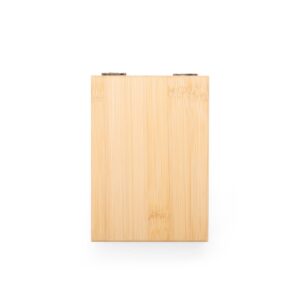Kit vinho 2 peças em inox e bambu personalizado