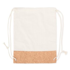 Mochila saco em lona e cortiça personalizada