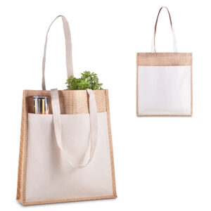 Sacola de juta 360g com bolso frontal personalizada