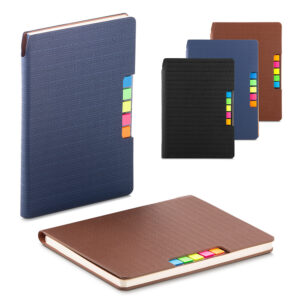 Caderno A5 capa em PU com sticky notes personalizado
