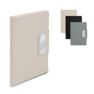 Caderno grande 21x14cm em PU com placa de metal personalizado