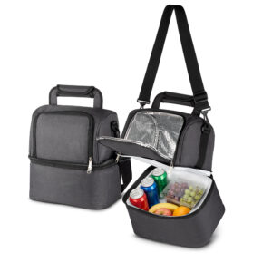 Bolsa térmica dupla em poliéster 600D personalizada