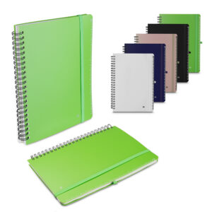 Caderno A5 capa em PP reciclável personalizado