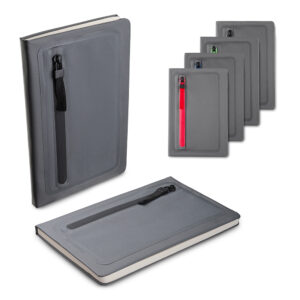 Caderno A5 capa em PU com porta objetos personalizado