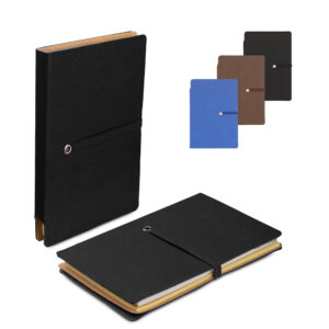 Caderno de bolso A6 com elástico e sticky notes personalizado