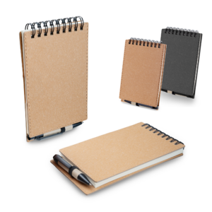 Caderno de bolso A6 em papelão com wire-o personalizado