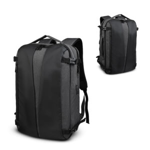 Mochila pasta para notebook em poliéster 600D com USB personalizada