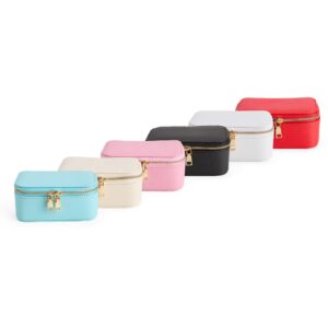 Porta joias em couro sintético com zíper personalizado