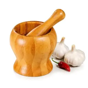 Amassador de temperos em bambu 14cm personalizado