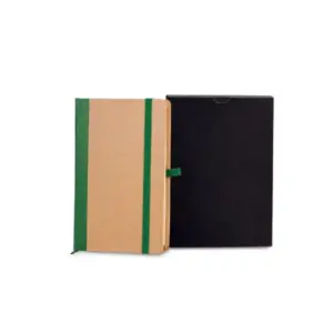 Caderneta de bolso 10x16cm personalizada - bege/verde