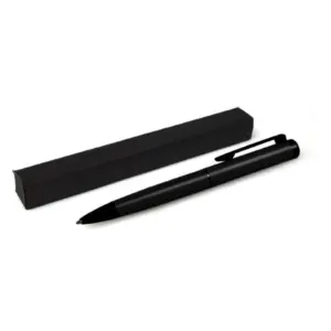 Caneta em alumínio preta personalizada