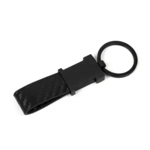Chaveiro em metal cinza e PU personalizado