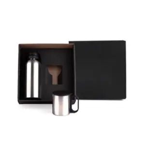Conjunto garrafa e caneca em inox personalizado