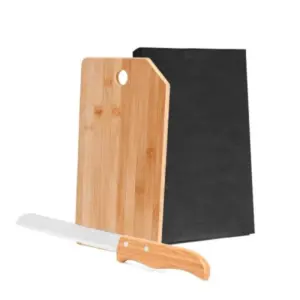 Conjunto para cozinha em bambu e inox 2 peças personalizado