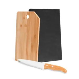 Conjunto para cozinha Oregon em bambu e inox 2 peças personalizado