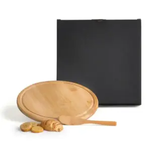 Conjunto para petisco em bambu e inox 2 peças personalizado