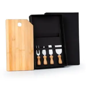 Conjunto tábua e utensílios para queijo 5 peças personalizado