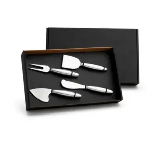 Conjunto de facas para queijo em inox 4 peças personalizado