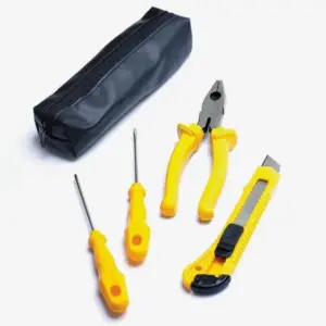 Conjunto de ferramentas 4 peças com cabo amarelo personalizado