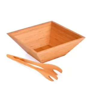 Conjunto para salada em bambu 2 peças personalizado