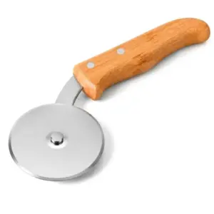 Cortador de pizza em madeira e inox personalizado