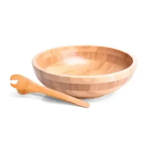 Cumbuca em bambu com pegador 22cm 2 litros personalizada