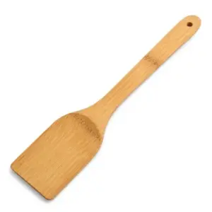Espátula quadrada em bambu 30cm personalizada