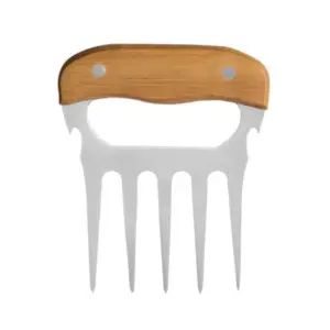 Garfo com 5 dentes e abridor em madeira e inox personalizado