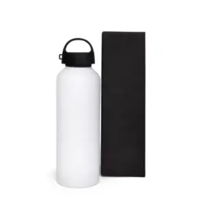 Garrafa em alumínio branca 600ml personalizada