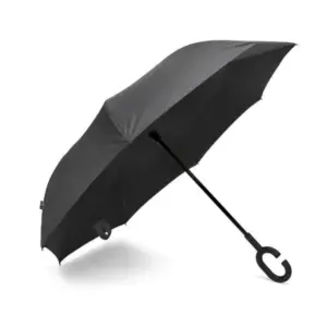 Guarda-chuva invertido em seda sintética cinza 108cm personalizado