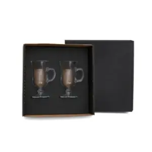 Jogo 2 canecas de vidro para café 130ml personalizado
