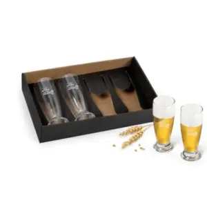 Jogo 4 copos de vidro para cerveja 200ml personalizado