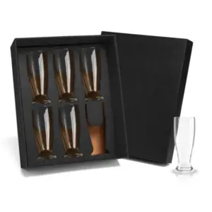 Jogo 6 copos de vidro para cerveja 200ml personalizado