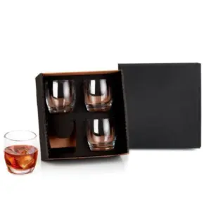 Jogo 4 copos de vidro para drink 330ml personalizado