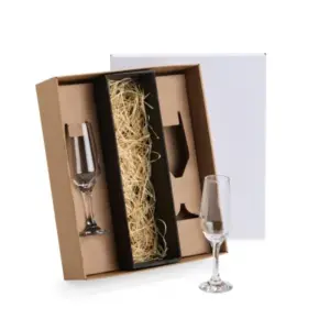 Jogo 2 taças de vidro para champagne 186ml personalizado