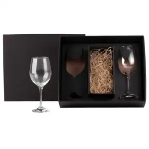 Jogo 2 taças de vidro para vinho personalizado