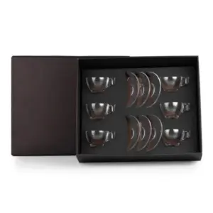 Jogo 12 xícaras com pires 90ml personalizado