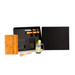Kit bar e caipirinha com caneca em bambu personalizado