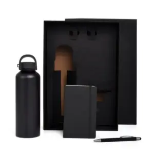 Kit boas-vindas preto 3 peças personalizado
