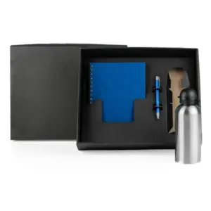 Kit caderno com caneta e squeeze em inox personalizado