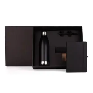 Kit garrafa caderno e caneta 3 peças personalizado
