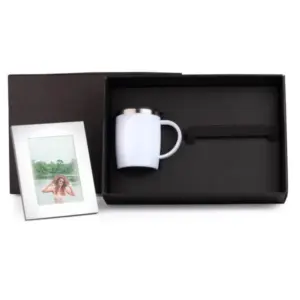 Kit caneca em inox com poliestireno e porta-retrato personalizado