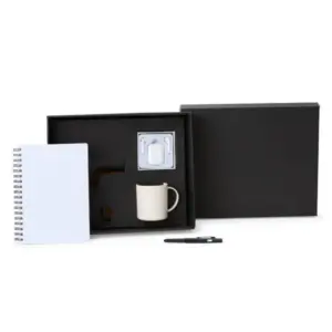 Kit caneca em fibra de bambu e acessórios 4 peças personalizado