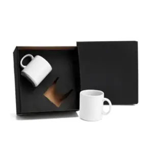 Kit 2 canecas em cerâmica branca 270ml personalizado