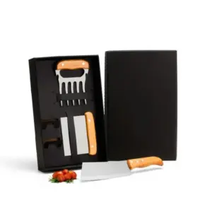 Kit cutelo garfo e espátula multiuso 3 peças personalizado