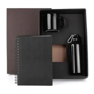 Kit squeeze caderno e caneca em cerâmica personalizado