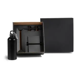 Kit garrafa em alumínio caneta e bloco personalizado