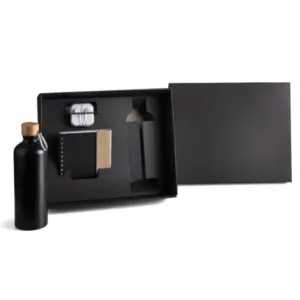 Kit garrafa caderno e fone de ouvido 4 peças personalizado